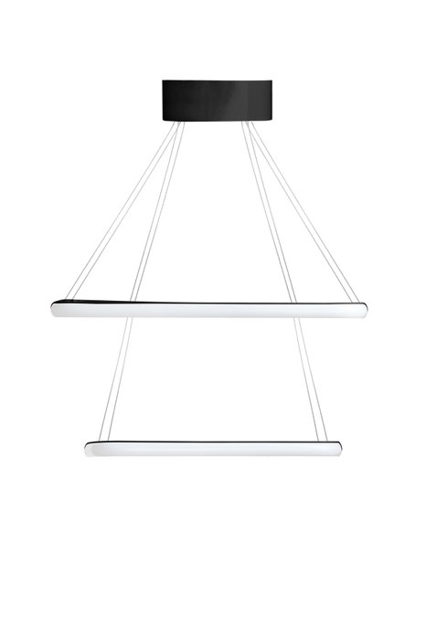 Opviq Duple Square Set Lámpara de araña Negra con Luz Amarilla